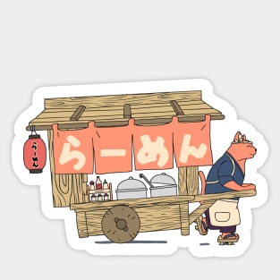 Cat Ramen Cart Sticker